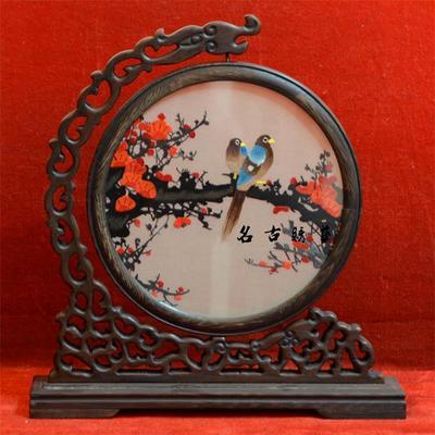 蘇繡精品臺(tái)屏 梅蘭竹菊雙面繡的藝術(shù)與收藏價(jià)值